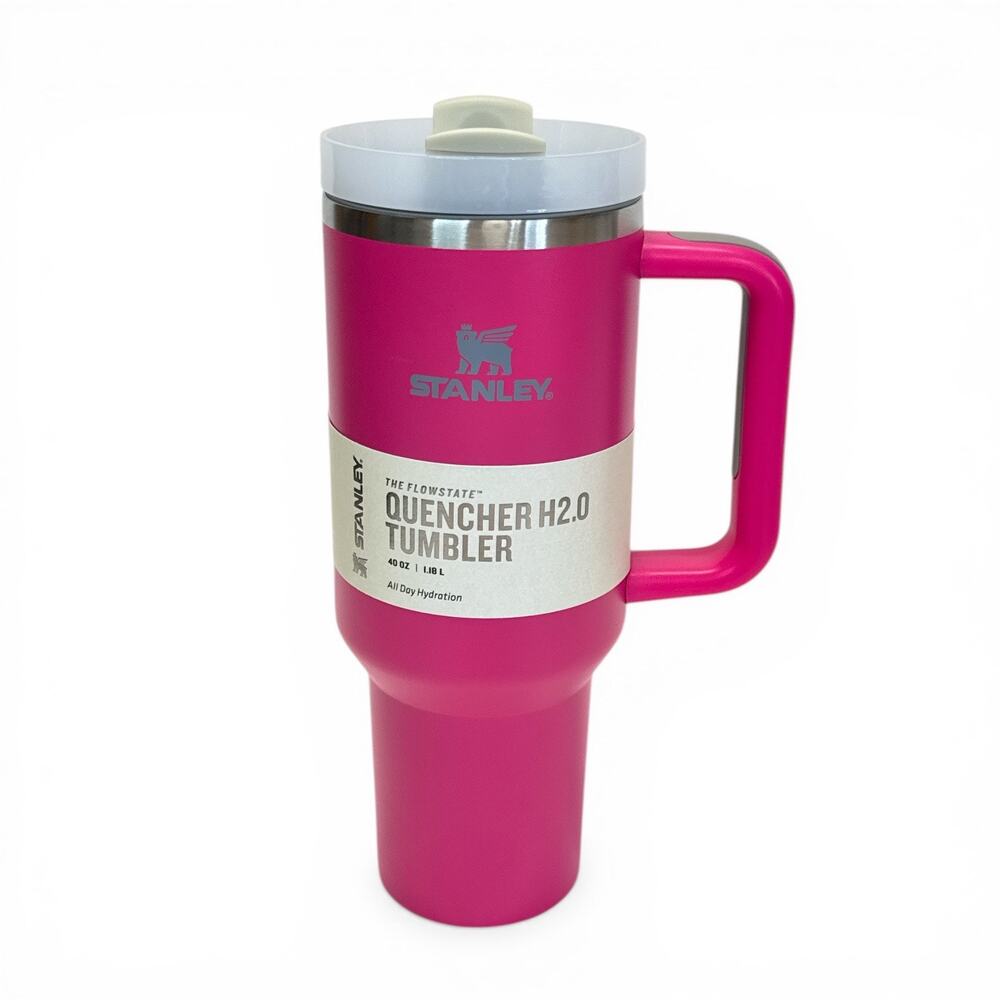 Stanley Quencher H2.0 40oz Tumbler Rose Red Handle Straw Cup NEW Open Box